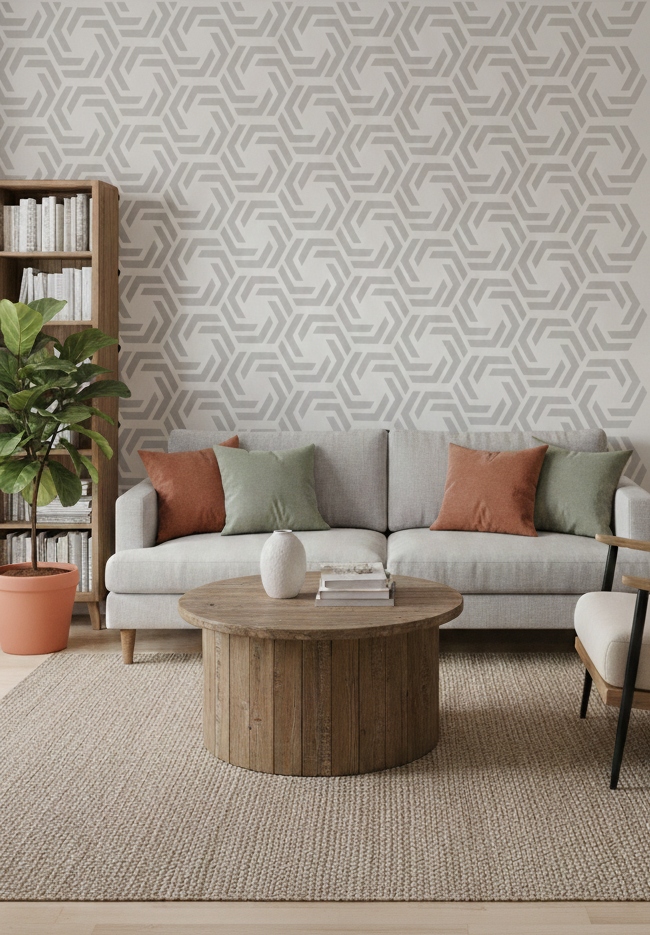 Abstract Hexagon Pattern Stencil - Image 1