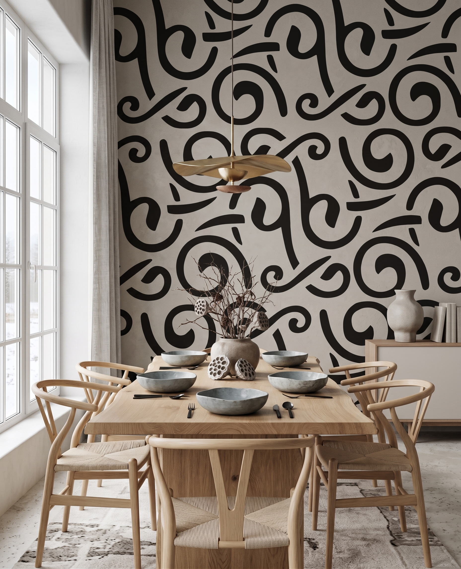 Abstract Swirl Pattern Stencil - Image 1