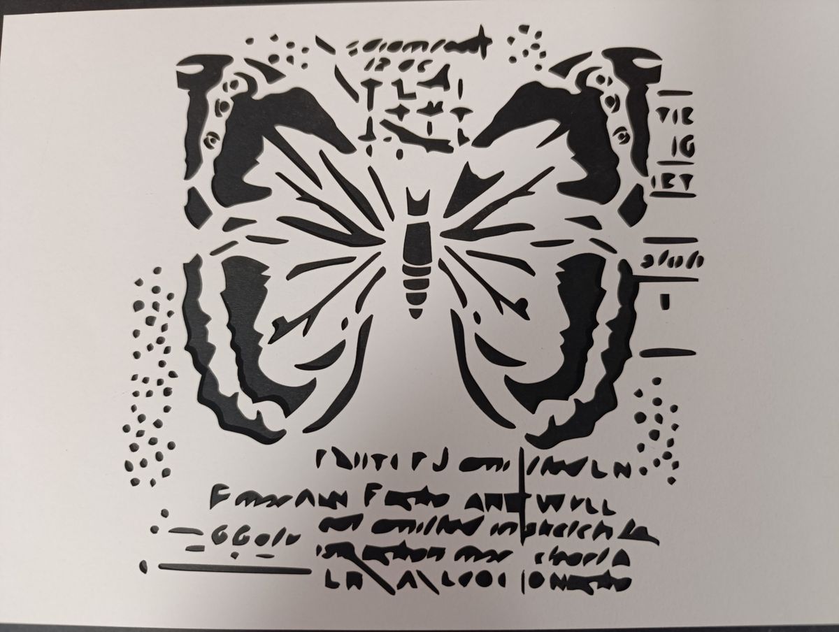 Anatomical Butterfly Grunge Stencil