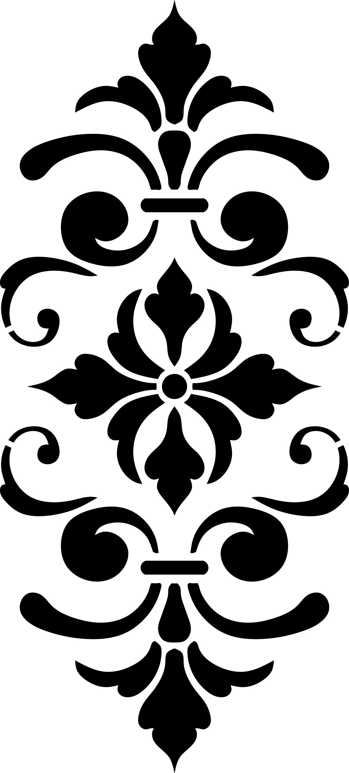 Baroque Damask Pattern Stencil
