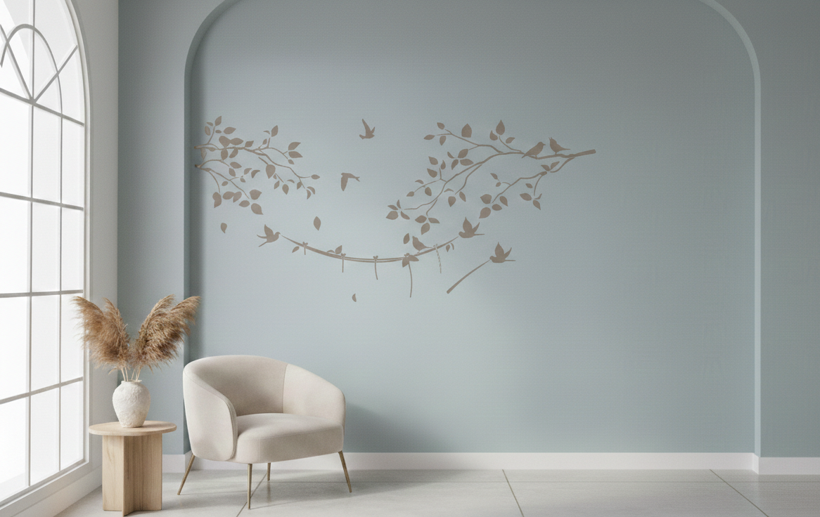 Birds and Leaves Stencil - Image 2