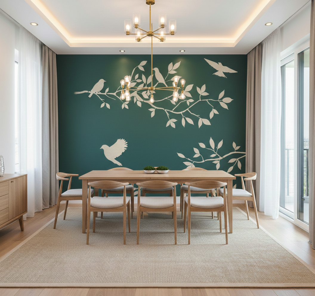 Flying Birds & Tree Branch Wall Stencil - Image 2
