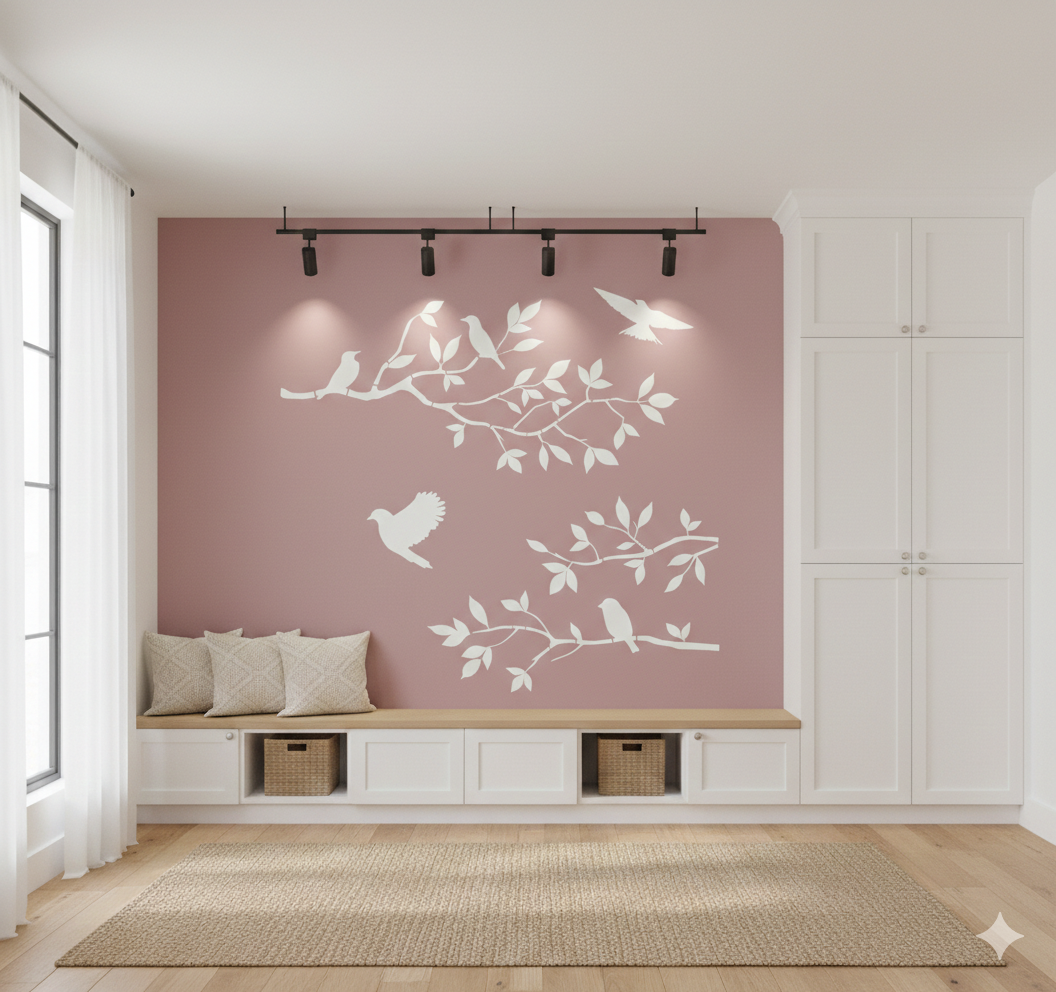 Birds on Branches Stencil