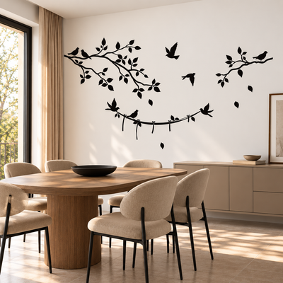Birds and Leaves Stencil