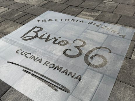 Custom stencil with Bivio36 logo