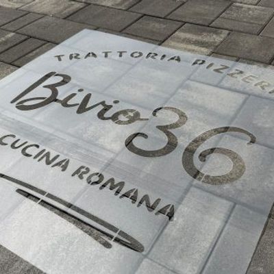 Custom stencil with Bivio36 logo