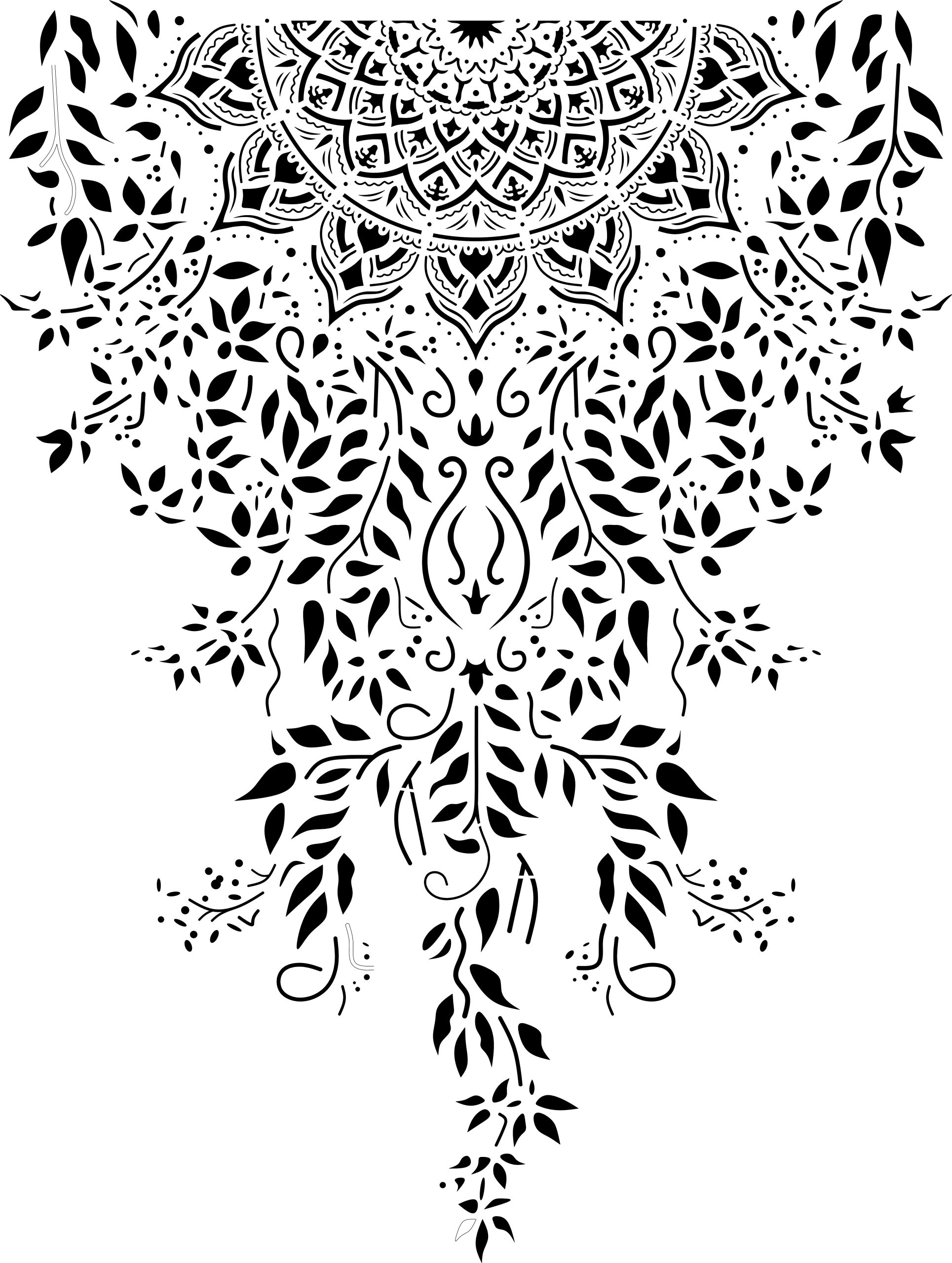 Boho Mandala Vine Stencil