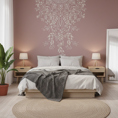 Boho Mandala Viinimuster Šabloon
