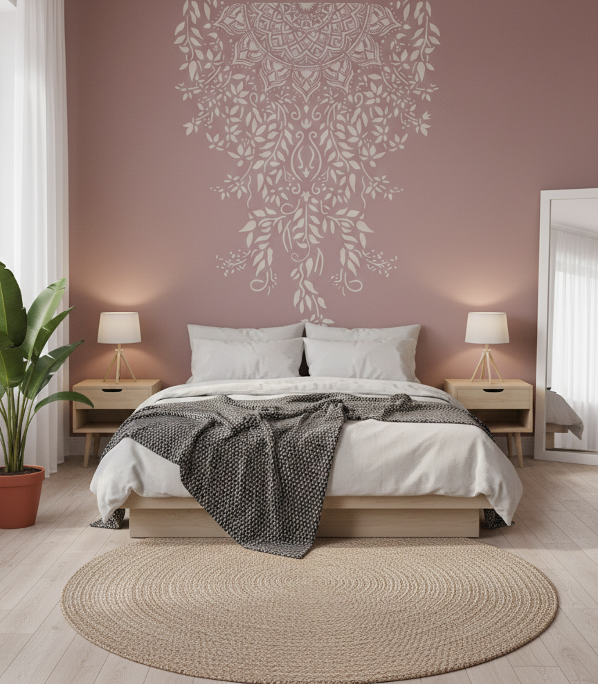 Boho Mandala Vine Stencil - Image 1