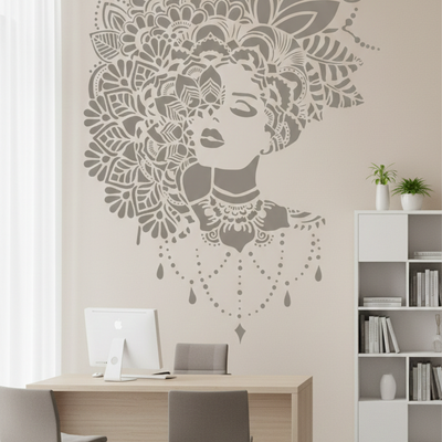 Ornamentální šablona Žena Mandala