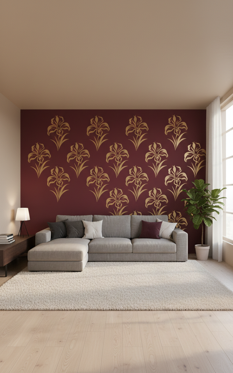 Iris Floral Stencil - Image 2