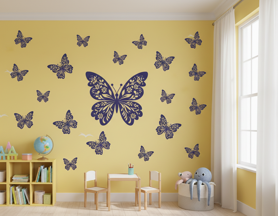 Flying Butterfly Silhouette Stencil - Image 3