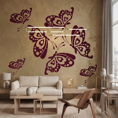Stencil Borboleta Coração