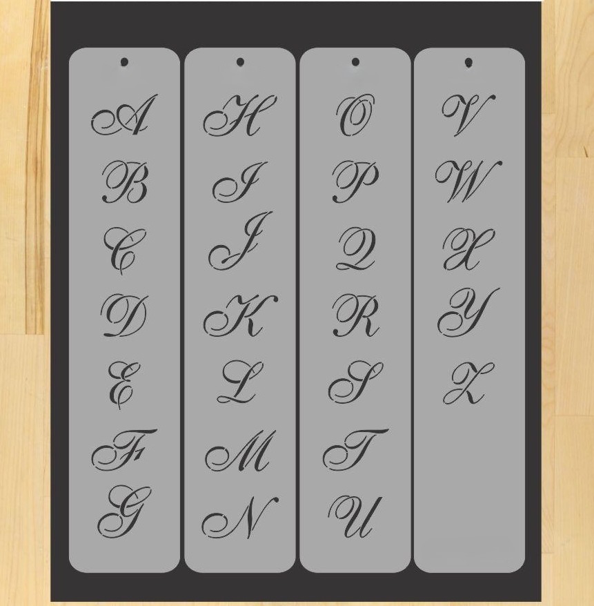 cake stencil letters alphabet set for cake decorating script font