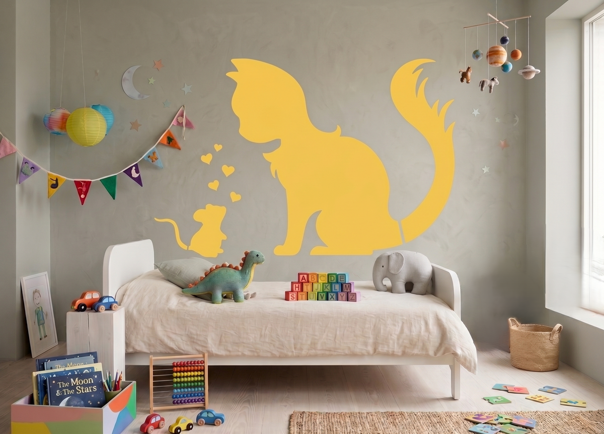 Cat and Mouse Stencil