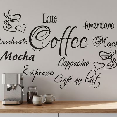 Coffee Word Art Stencil