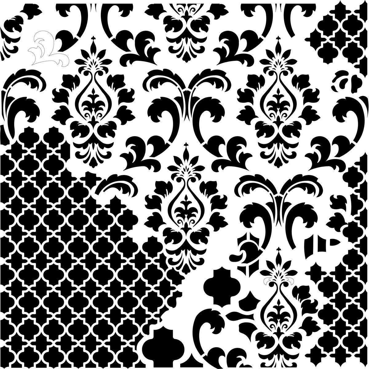 Damask & Moroccan Mix Stencil - Image 2
