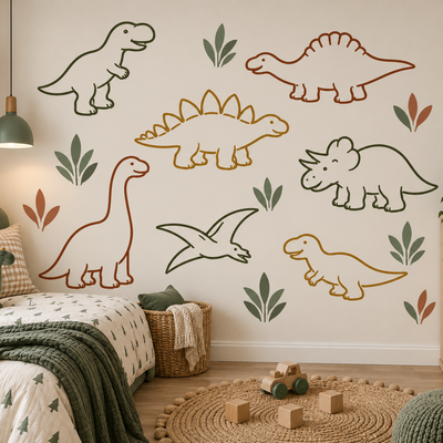 Cartoon-Dinosaur-Umriss-Schablonenset