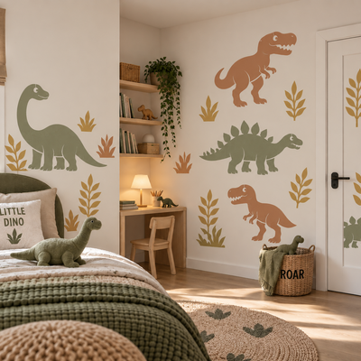 Dinosaurier-Szenen-Schablonenset