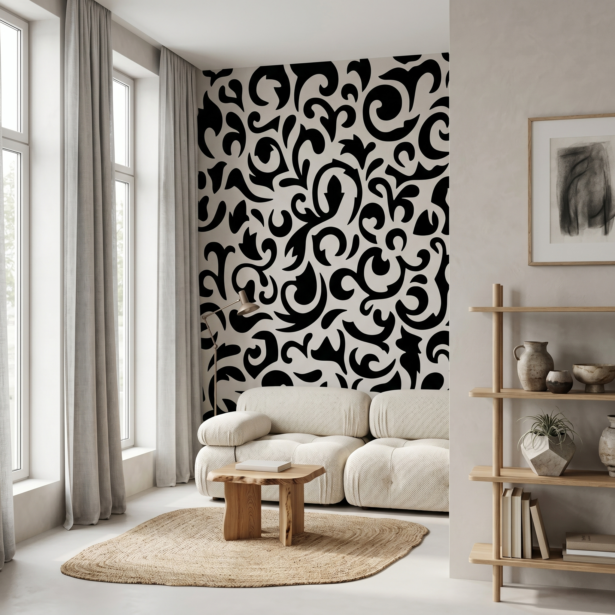 Elegant Allover Swirl Stencil - Image 2