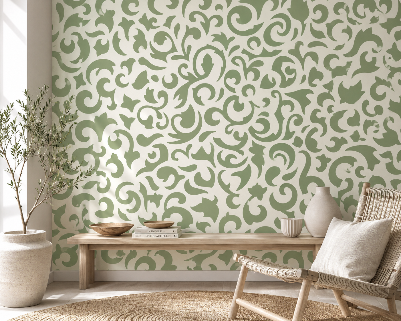 Elegant Allover Swirl Stencil - Image 1
