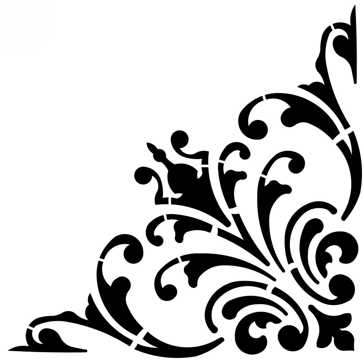Elegant Damask Corner Stencil