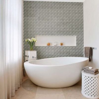 Elegant stencil pattern created using decorative techniques with stencils