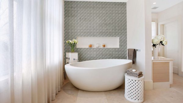 Elegant stencil pattern created using decorative techniques with stencils