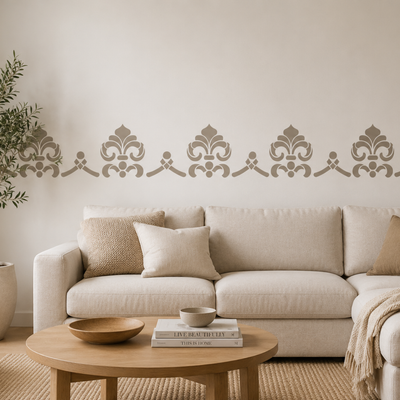 Estêncil de Borda Damask