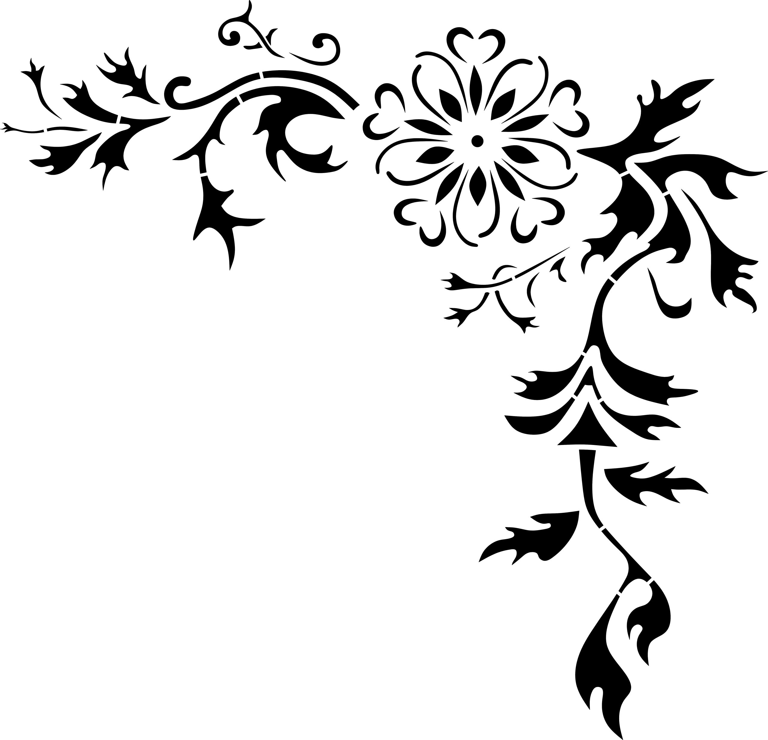 Floral Corner Border Stencil