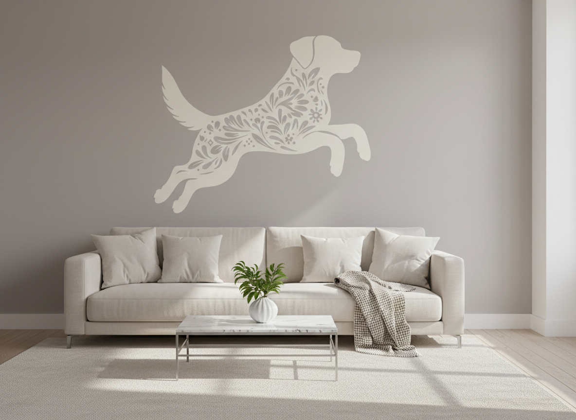 Floral Labrador Stencil - Image 2