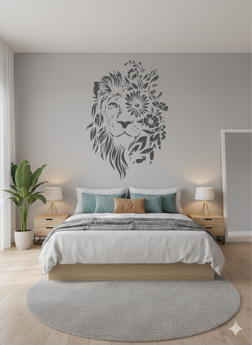 Floral Lion Stencil - Image 2