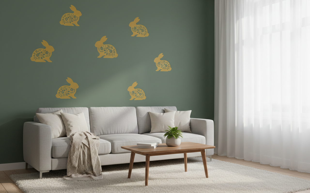 Floral Rabbit Stencil - Image 2