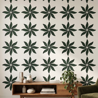 Floral Burst Upprepande Schablon