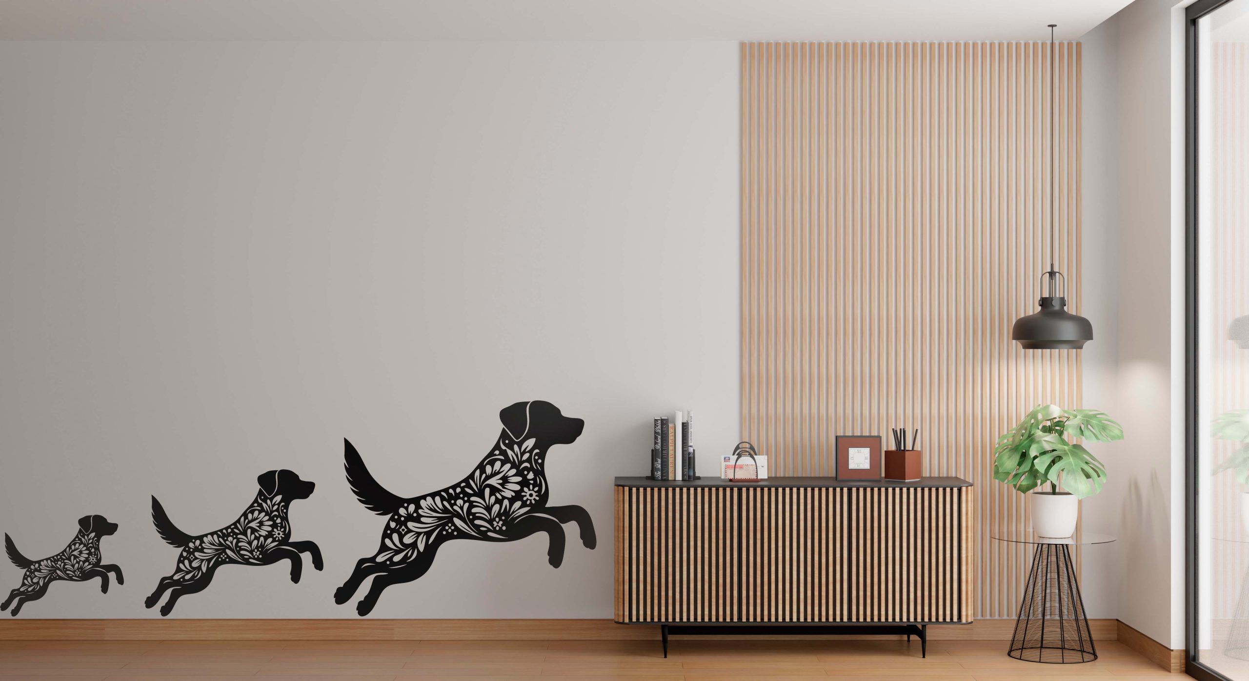 Floral Labrador Stencil