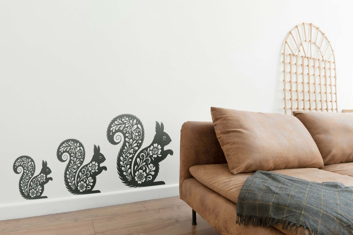 Floral Squirrel Stencil - Image 2