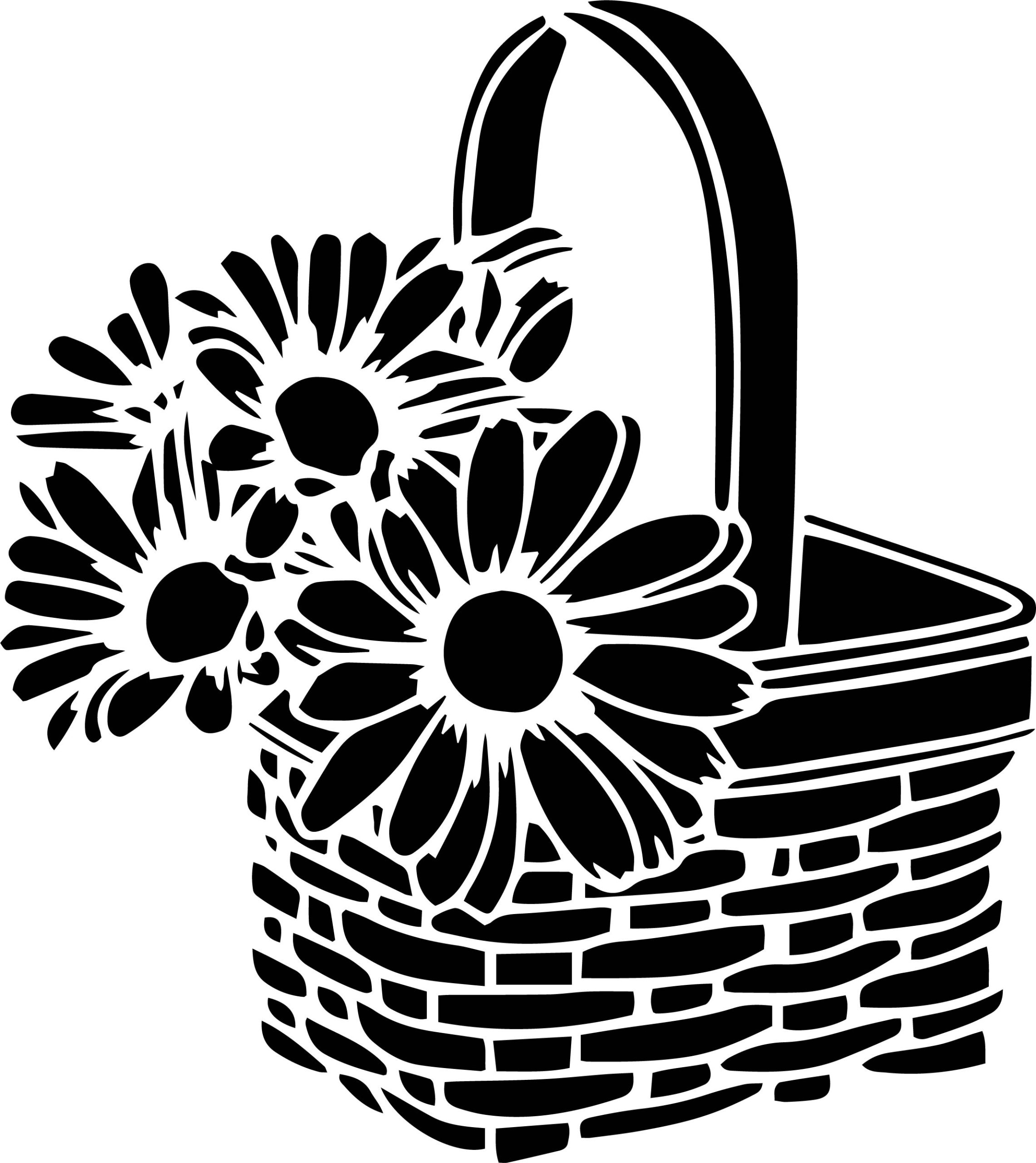 Flower Basket Stencil