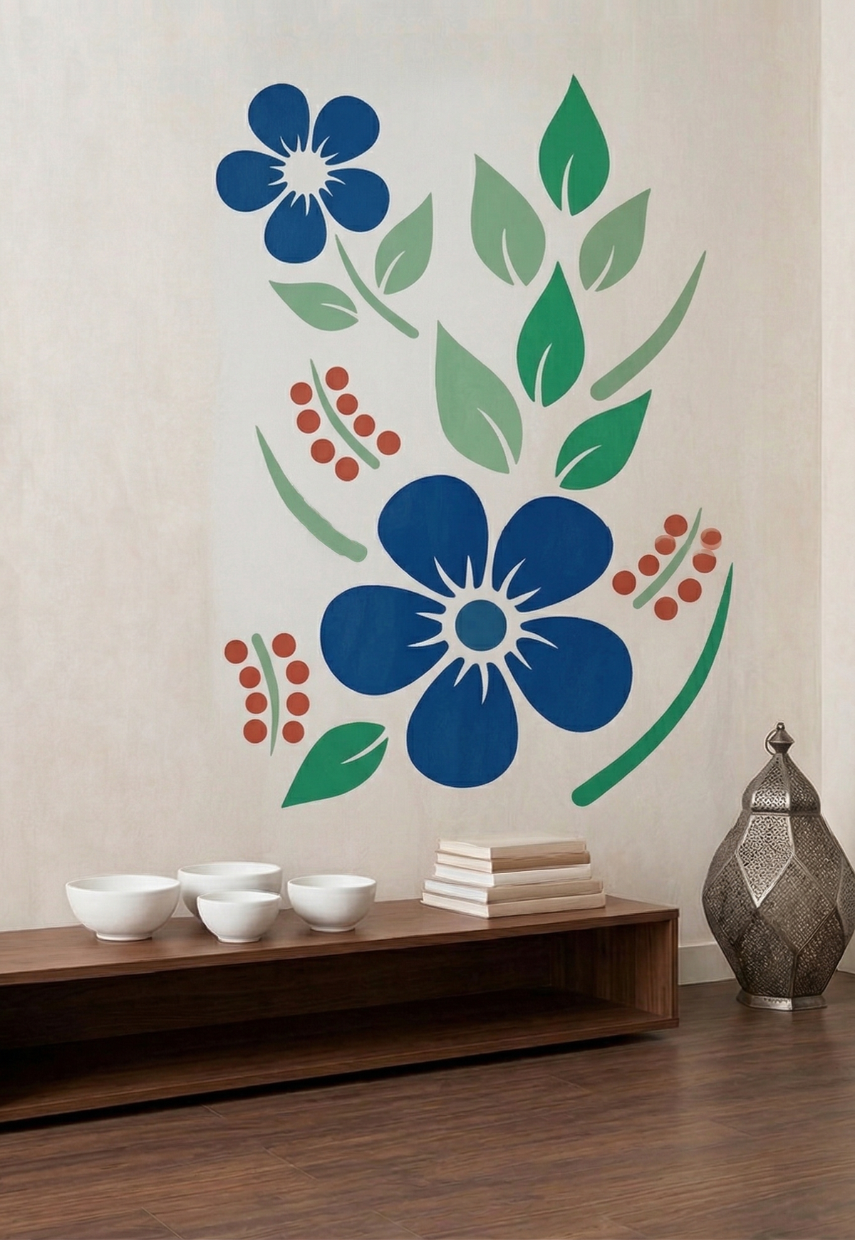 Folk Floral Stencil - Image 1