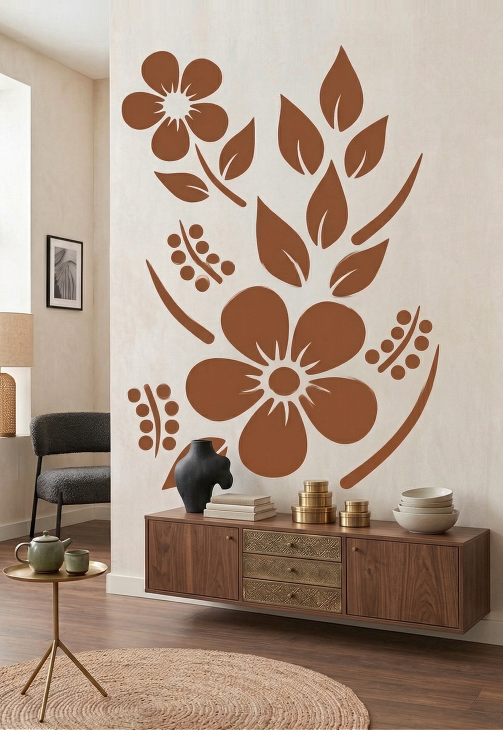 Folk Floral Stencil - Image 2
