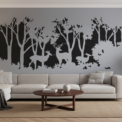 Stencil de Veado na Floresta