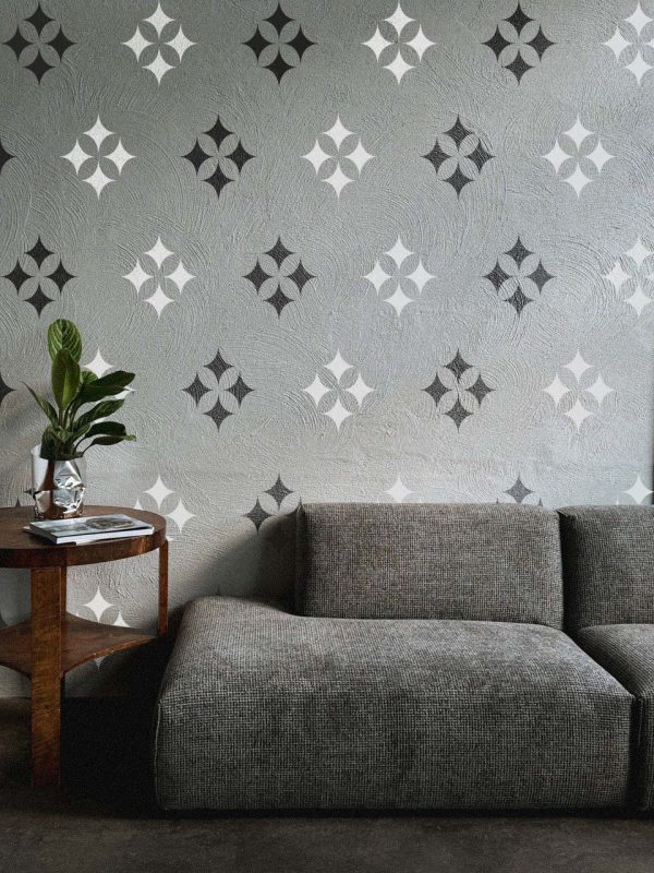 Four sparkle stencil pattern showcasing decorative techniques with stencils