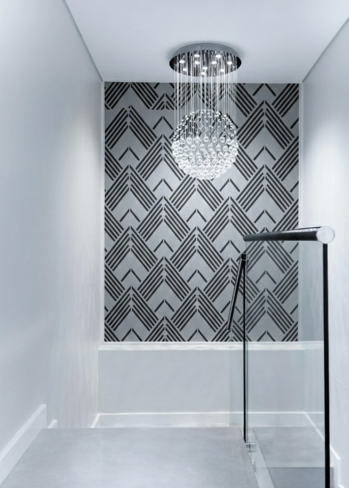 Geometric Chevron Pattern Stencil - Image 1