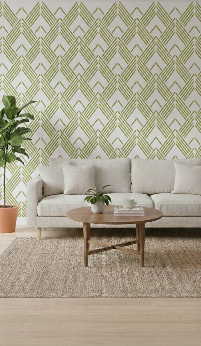 Geometric Chevron Pattern Stencil - Image 2