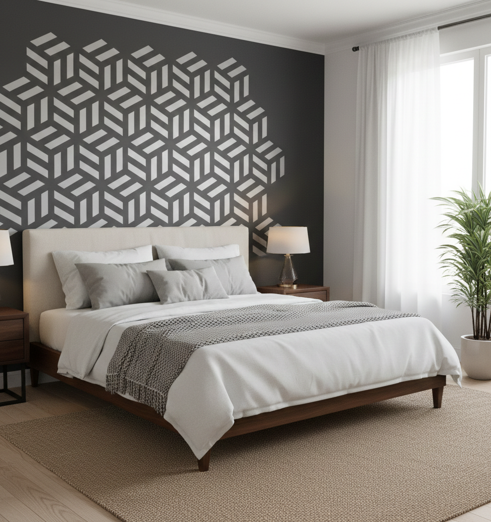 Geometric Cube Pattern Stencil - Image 2