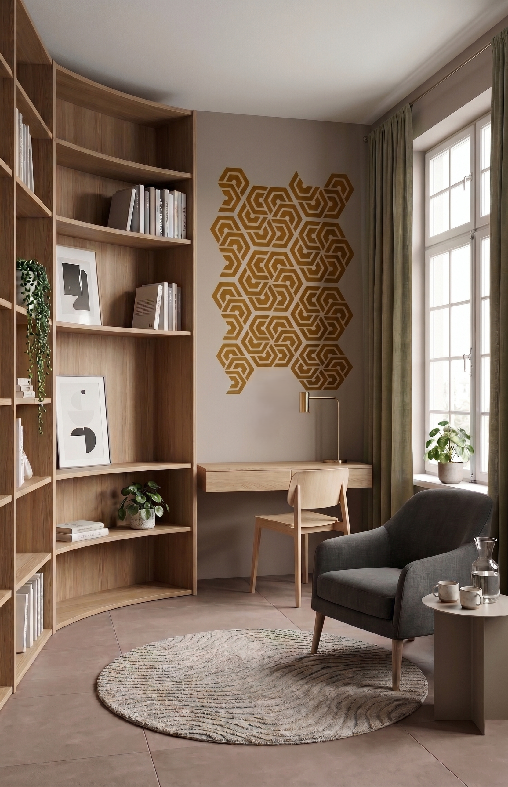 Geometric Twisted Hexagon Stencil - Image 2