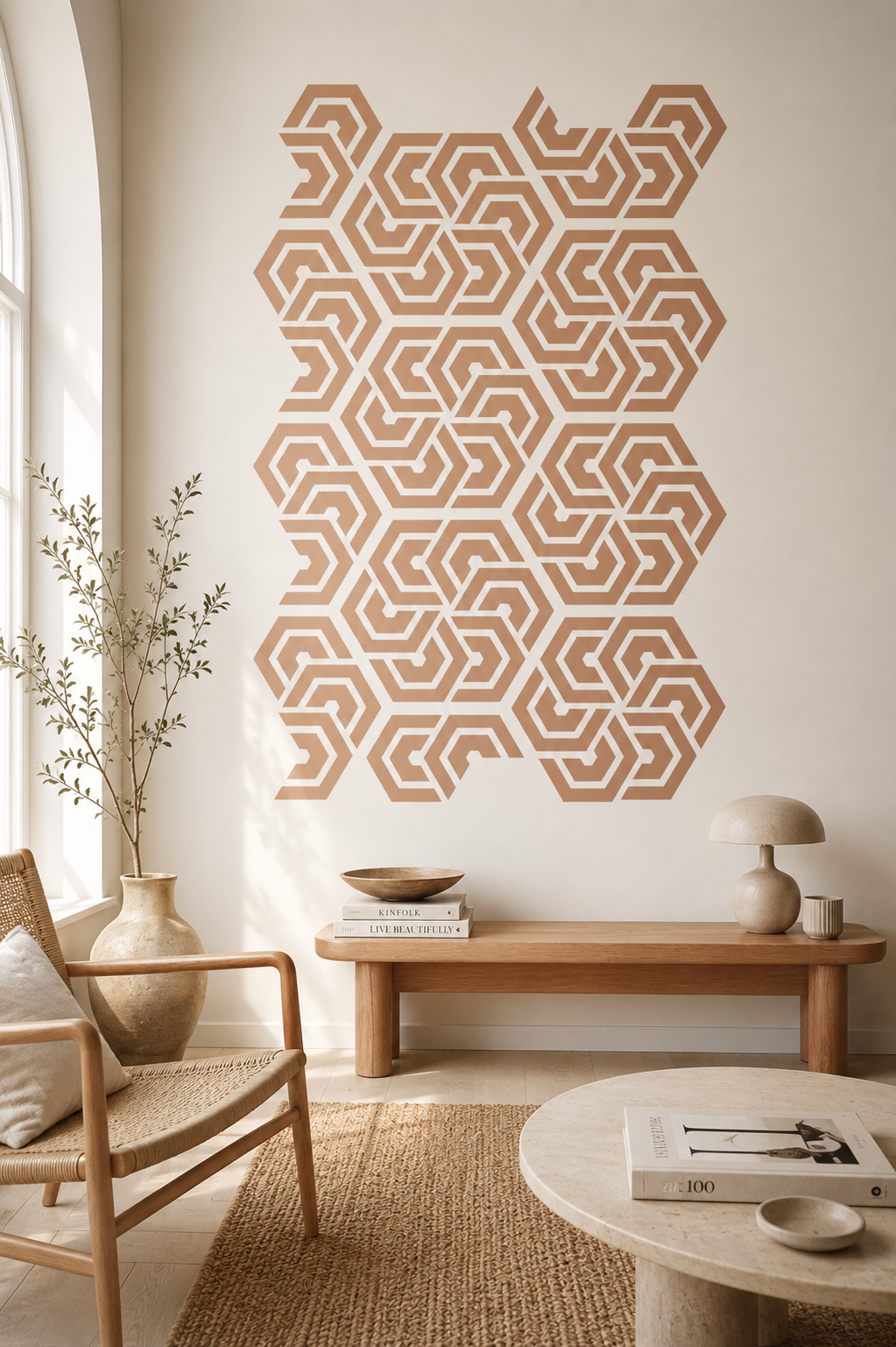 Geometric Twisted Hexagon Stencil - Image 1