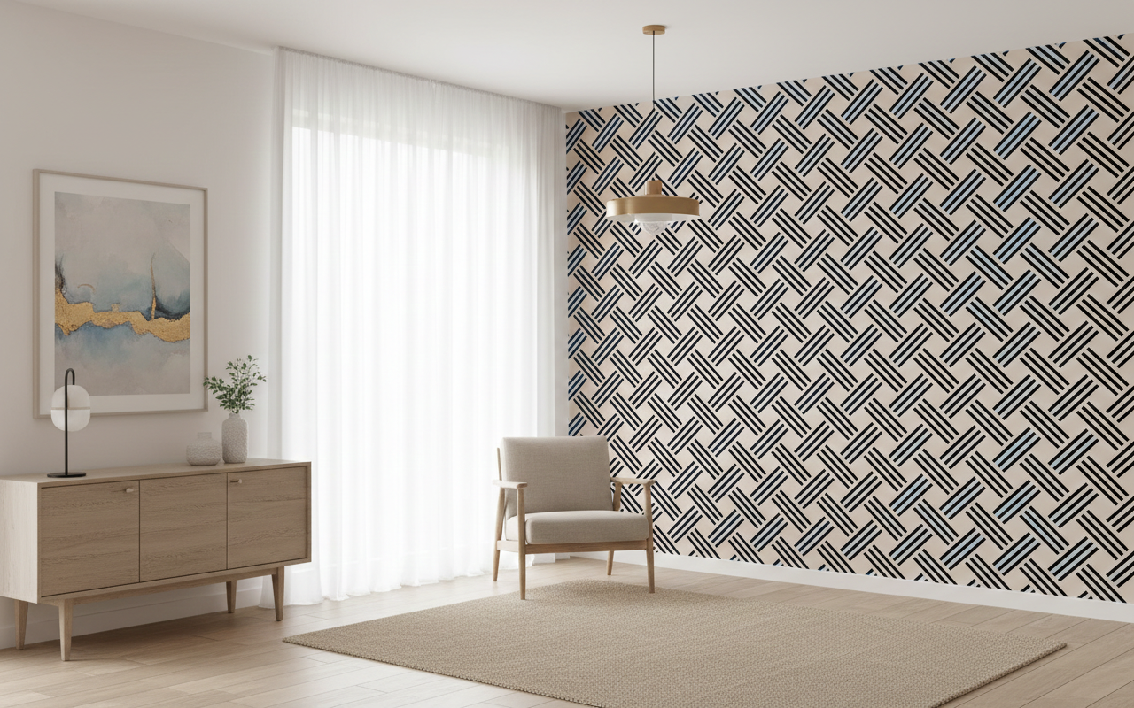 Geometric Weave Pattern Stencil - Image 2