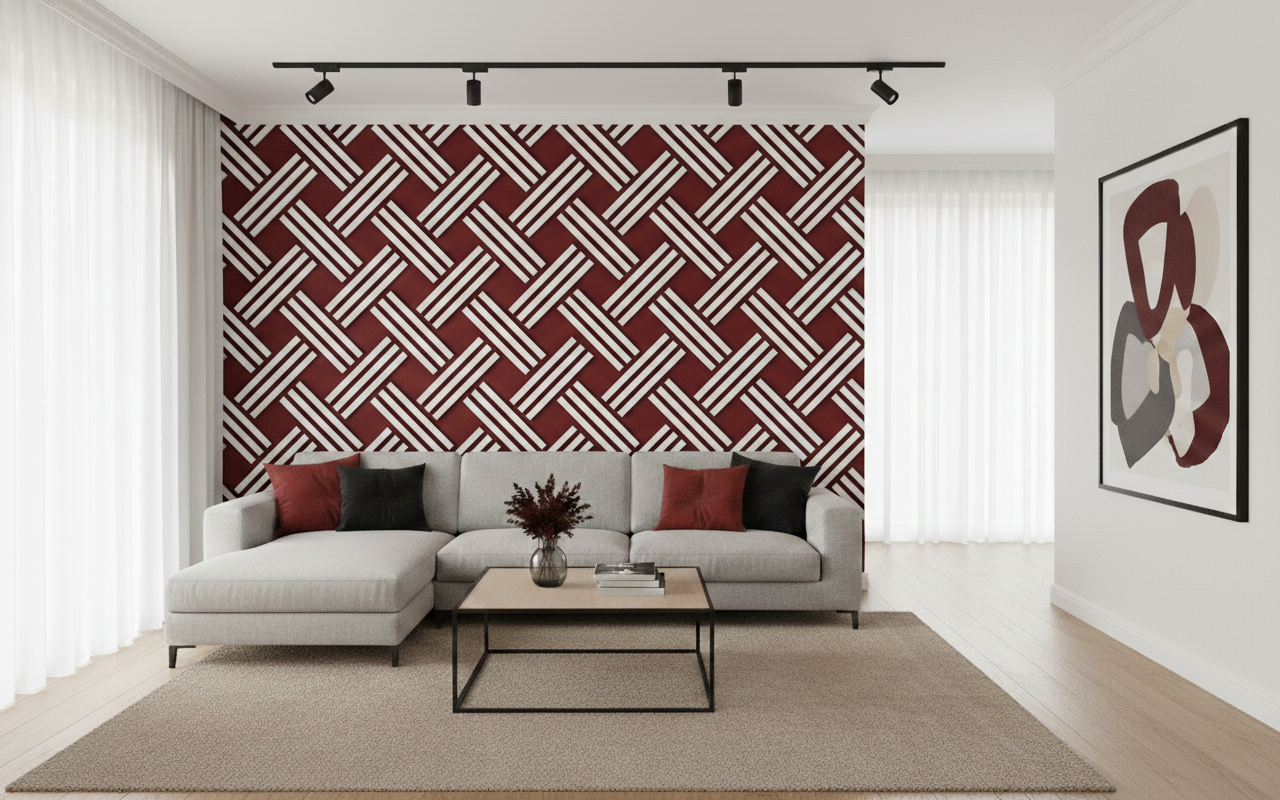 Geometric Weave Pattern Stencil - Image 3