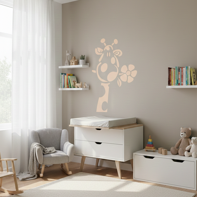 Stencil de Girafa com Flor