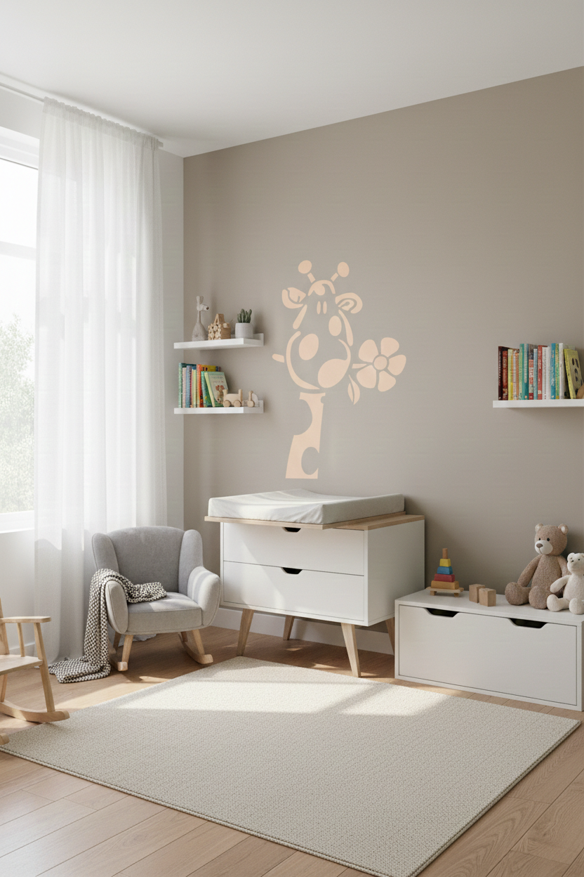 Giraffe with Flower Stencil - Image 1